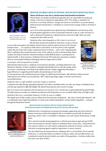Biohack yourself back to optimal health with methylene blue! PDF 